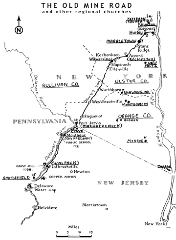 map of the Old Mine Road
